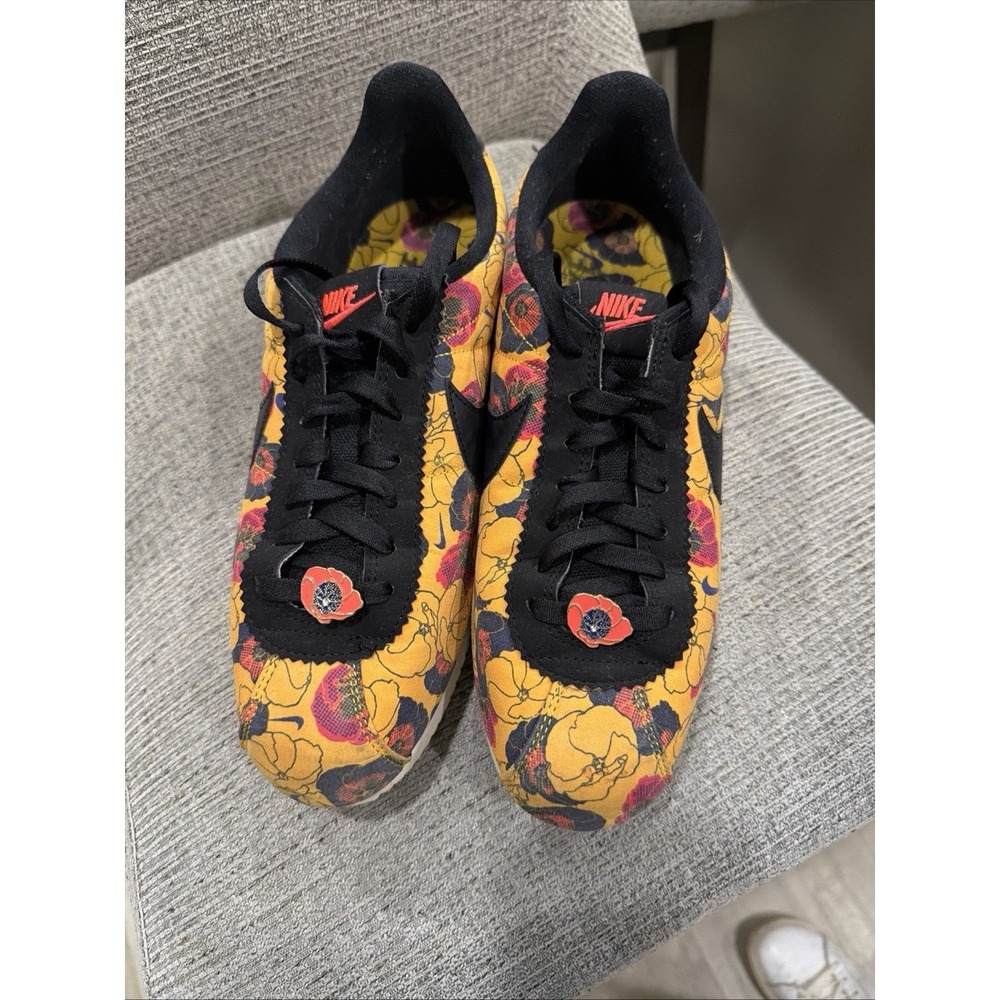 Nike Classic Cortez LX Gold Floral (2019) Retro Shoes #AV1338-700 Women Size 10